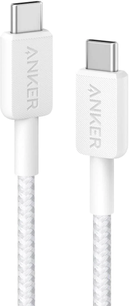 Anker 322 (60W) Gevlochten USB-C naar USB-C Kabel 0.9M Wit afbeelding 1