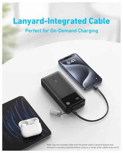 Anker (30W) 20.000 mAh Powerbank USB-A/USB-C Power Delivery Zwart afbeelding 5