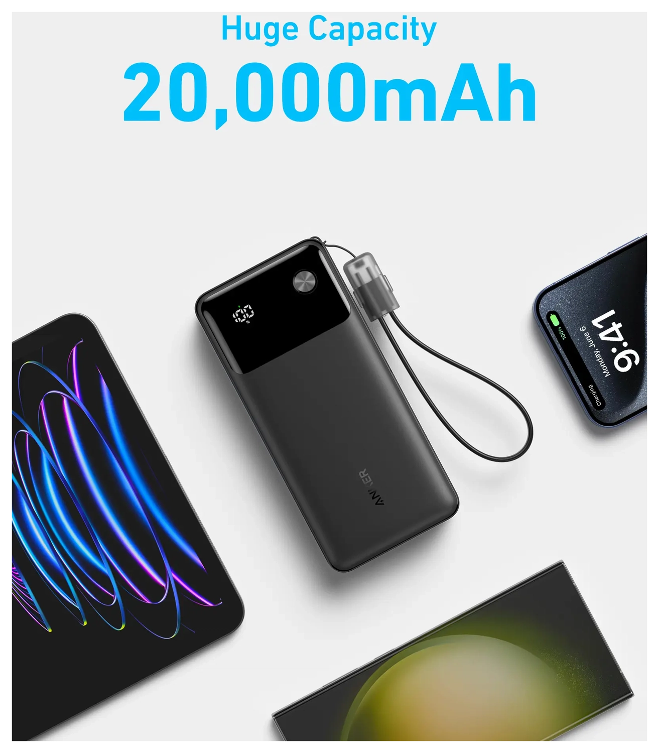 Anker (30W) 20.000 mAh Powerbank USB-A/USB-C Power Delivery Zwart afbeelding 6