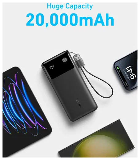 Anker (30W) 20.000 mAh Powerbank USB-A/USB-C Power Delivery Zwart afbeelding 6
