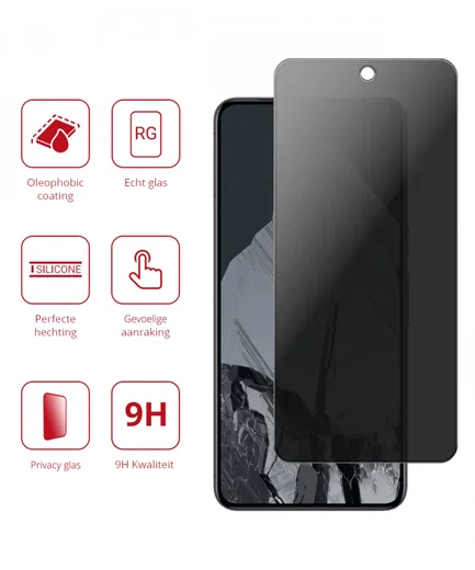 Rosso Google Pixel 8 9H Tempered Glass Screen Protector Privacy afbeelding 2