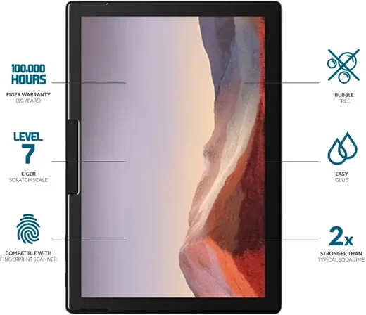 Eiger Microsoft Surface Pro 7 / Pro 6 / Pro 5 Tempered Glass Screen Protector afbeelding 3