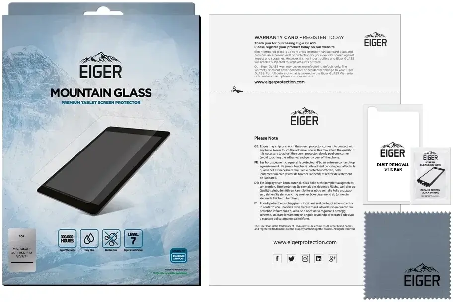 Eiger Microsoft Surface Pro 7 / Pro 6 / Pro 5 Tempered Glass Screen Protector afbeelding 4