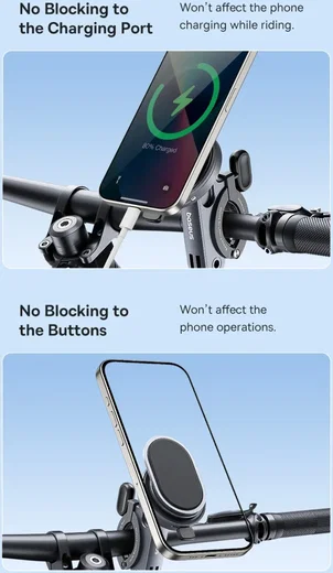 Baseus PrimeTrip Telefoonhouder Fiets Stick-on met Kickstand Ring Type Zwart afbeelding 11