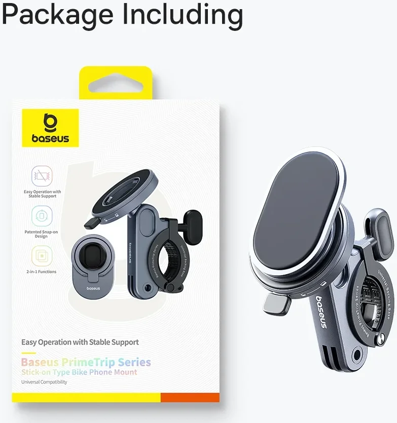 Baseus PrimeTrip Telefoonhouder Fiets Stick-on met Kickstand Ring Type Zwart afbeelding 15