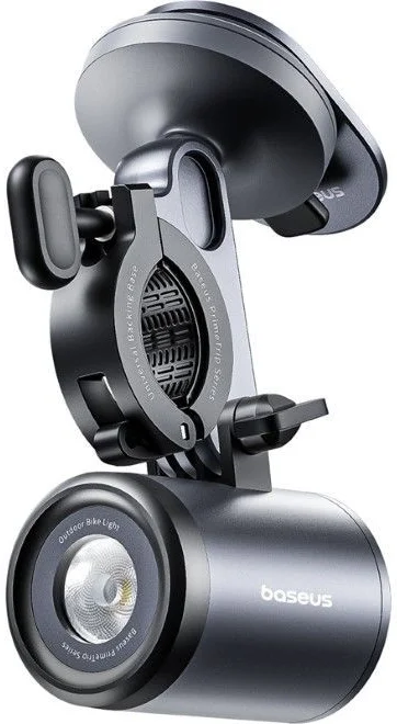 Baseus PrimeTrip Telefoonhouder Fiets Kickstand Ring met Lamp Zwart afbeelding 1