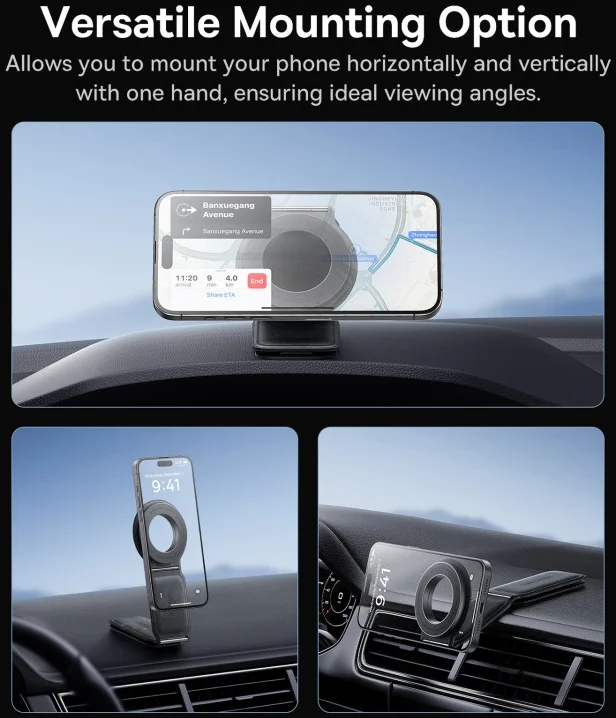 Baseus C02 PrimeTrip MagSafe Dashboard Telefoonhouder Auto Grijs afbeelding 4