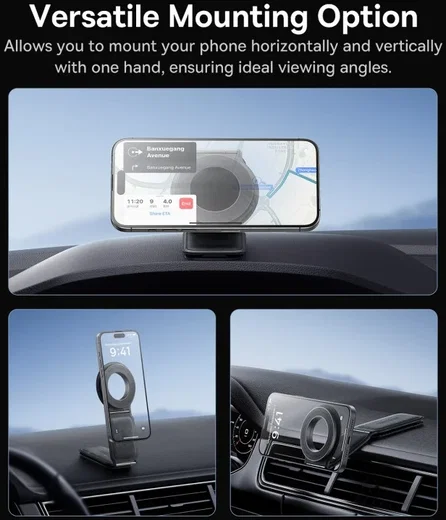 Baseus C02 PrimeTrip MagSafe Dashboard Telefoonhouder Auto Grijs afbeelding 4