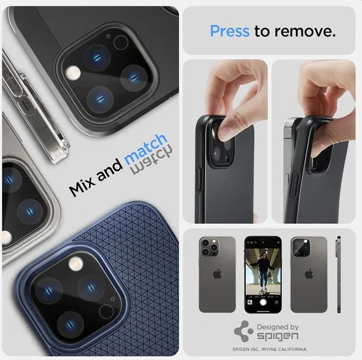 Spigen Optik iPhone 15 Pro (Max) / 14 Pro (Max) Camera Protector Zwart 2-Pack afbeelding 4