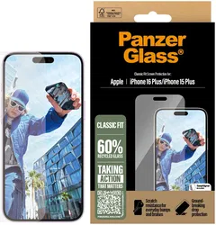 PanzerGlass Classic Fit Apple iPhone 16 Plus Screen Protector Tempered Glass afbeelding