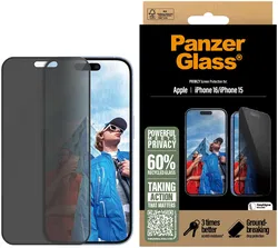 PanzerGlass Ultra-Wide Apple iPhone 16 Screen Protector Privacy Glass afbeelding