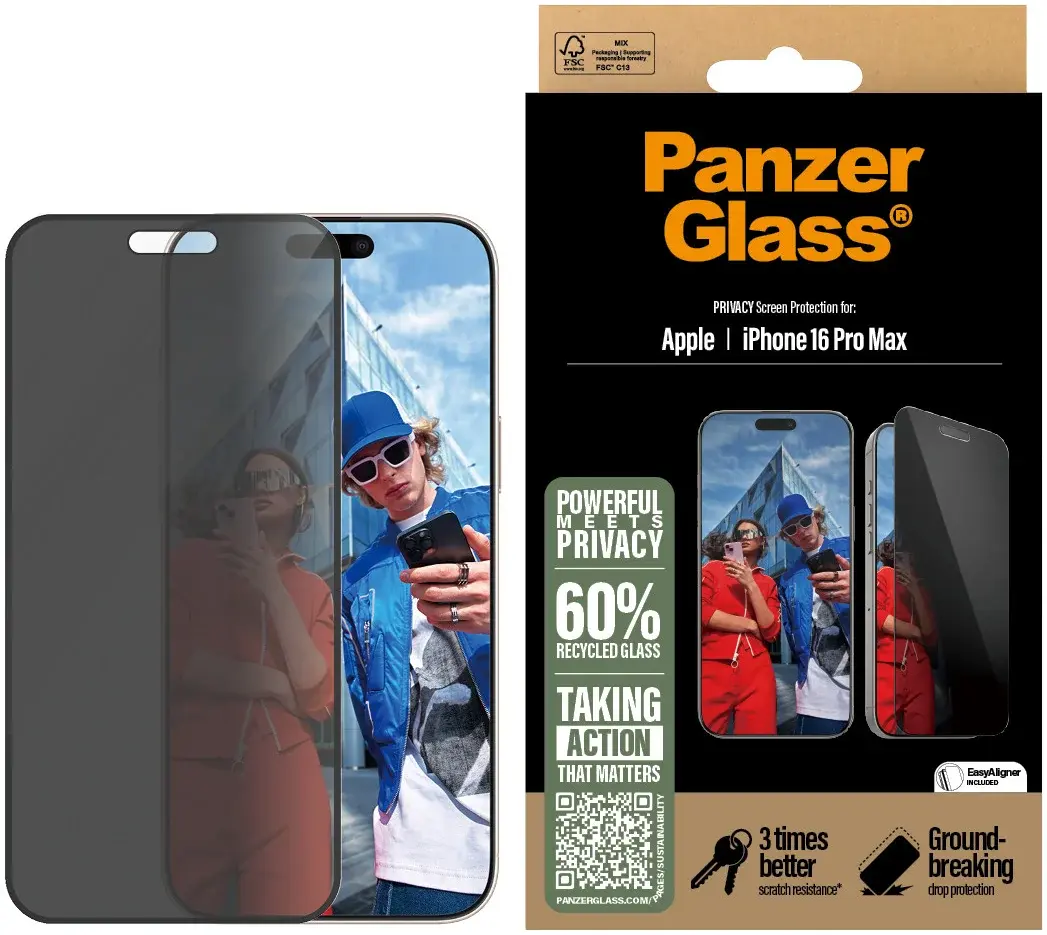 PanzerGlass Ultra-Wide Apple iPhone 16 Pro Max Screen Protector Privacy Glass afbeelding 1