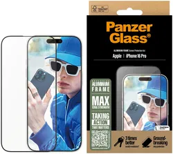 PanzerGlass Aluminium Frame Ultra-Wide Fit iPhone 16 Pro Screen Protector afbeelding