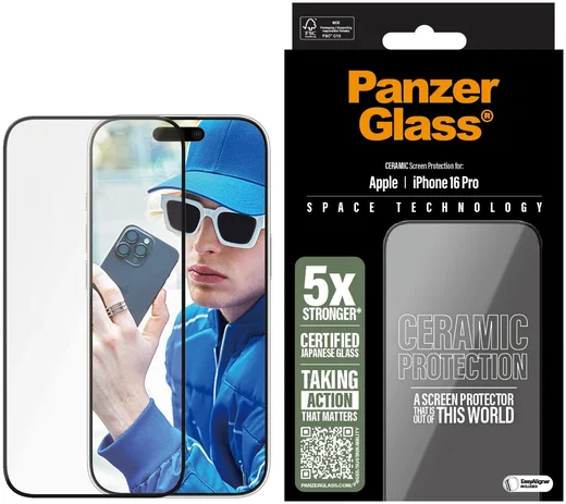 PanzerGlass Ceramic Ultra-Wide Fit Apple iPhone 16 Pro Screen Protector afbeelding 1