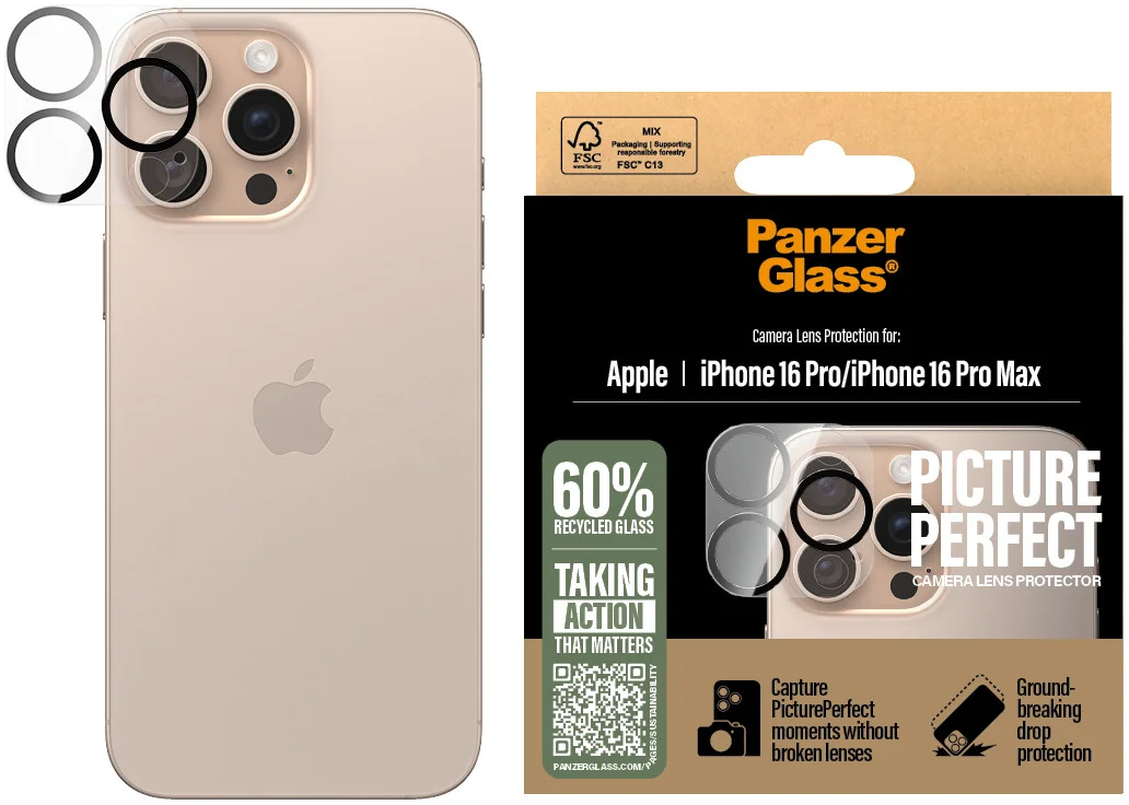 PanzerGlass PicturePerfect Apple iPhone 16 Pro/16 Pro Max Camera Protector Glas afbeelding 1