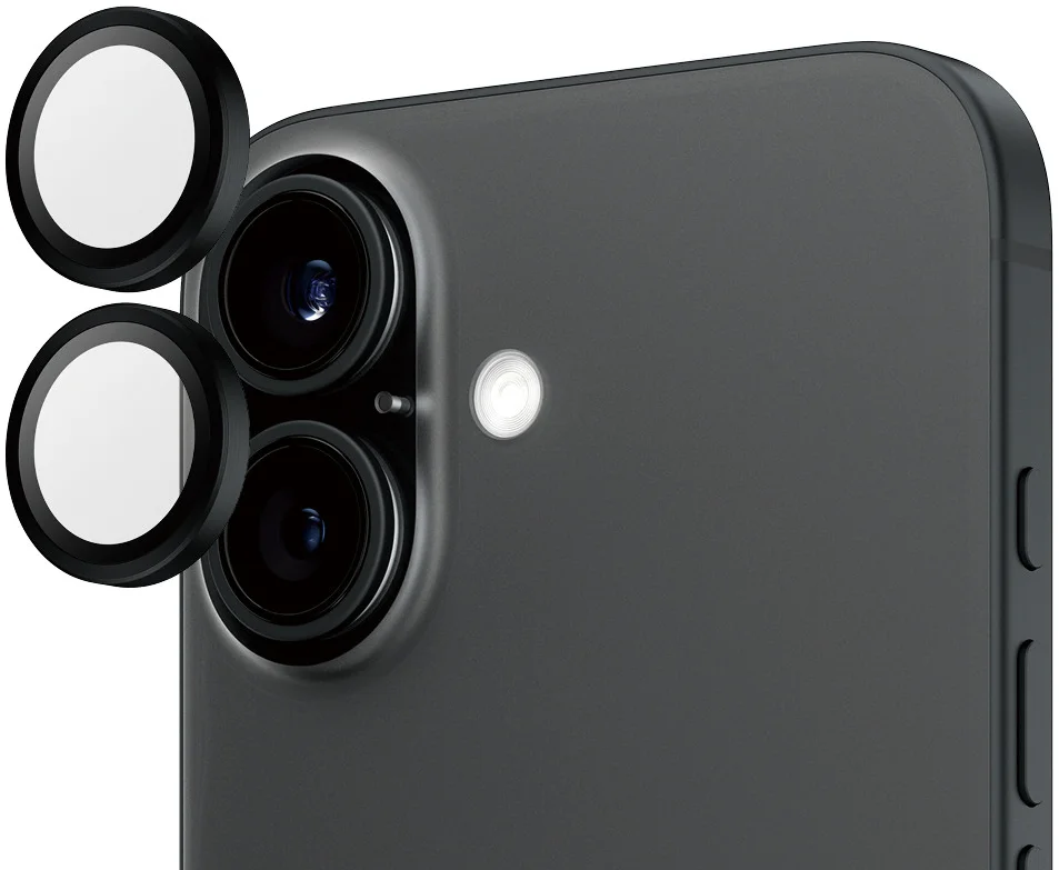 PanzerGlass Hoops Rings Apple iPhone 16 / 16 Plus Camera Lens Protector Zwart afbeelding 2
