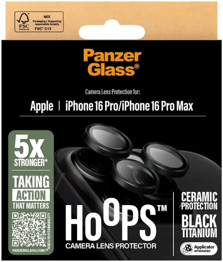 PanzerGlass Hoops Ceramic iPhone 16 Pro / 16 Pro Max Camera Lens Protector Glas afbeelding 4