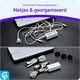 10 Pack Herbruikbare Kabelbinders Klittenband Kabels Opbergen Zwart afbeelding 3