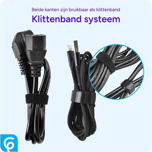 10 Pack Herbruikbare Kabelbinders Klittenband Kabels Opbergen Zwart afbeelding 4