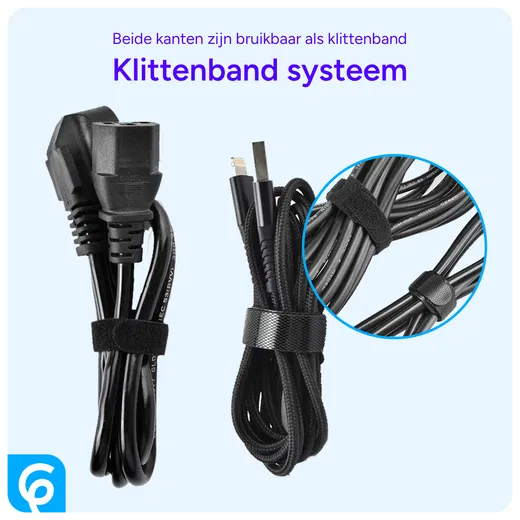 50 Pack Herbruikbare Kabelbinders Klittenband Kabels Opbergen Zwart afbeelding 7