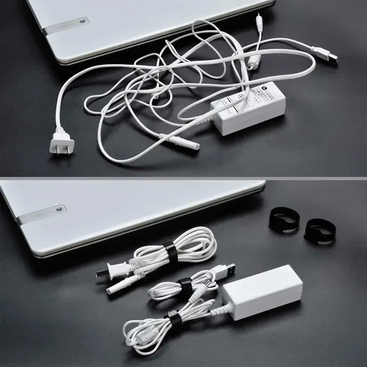 50 Pack Herbruikbare Kabelbinders Klittenband Kabels Opbergen Zwart afbeelding 9