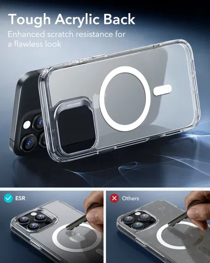 ESR Classic Hybrid Apple iPhone 16 Pro Hoesje MagSafe Frosted Transparant afbeelding 5