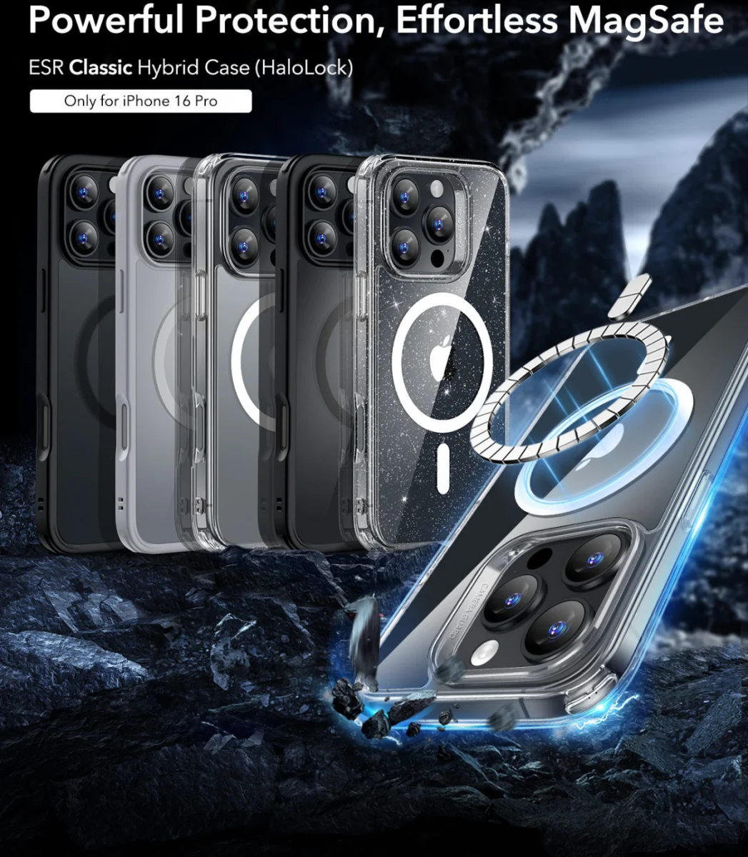 ESR Classic Hybrid Apple iPhone 16 Pro Hoesje MagSafe Frosted Transparant afbeelding 9