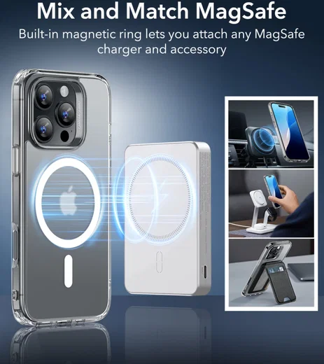 ESR Classic Hybrid Apple iPhone 16 Pro Max Hoesje MagSafe Frosted Transparant afbeelding 4