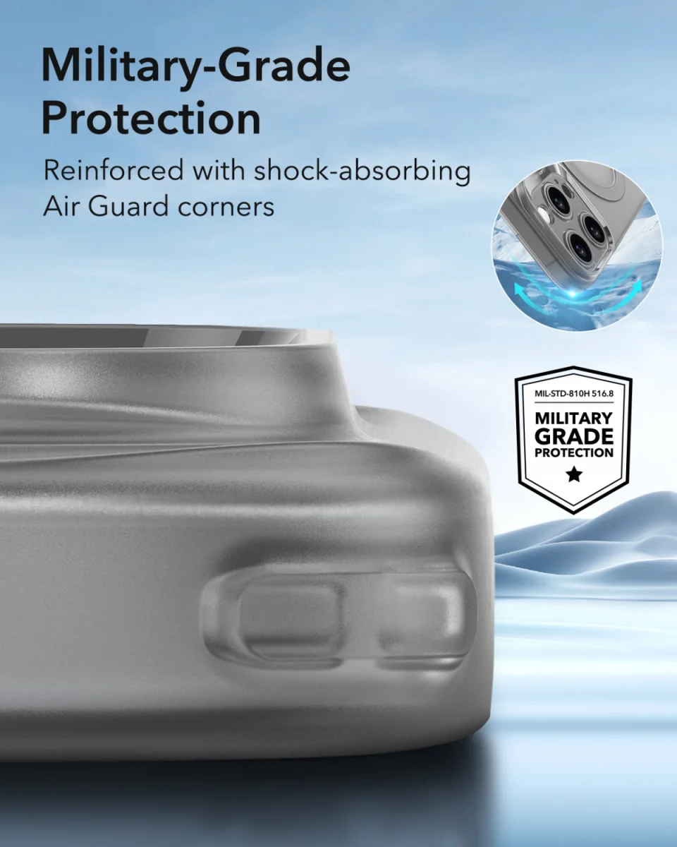 ESR Zero Clear HaloLock Apple iPhone 16 Pro Hoesje MagSafe Frosted Grijs afbeelding 4