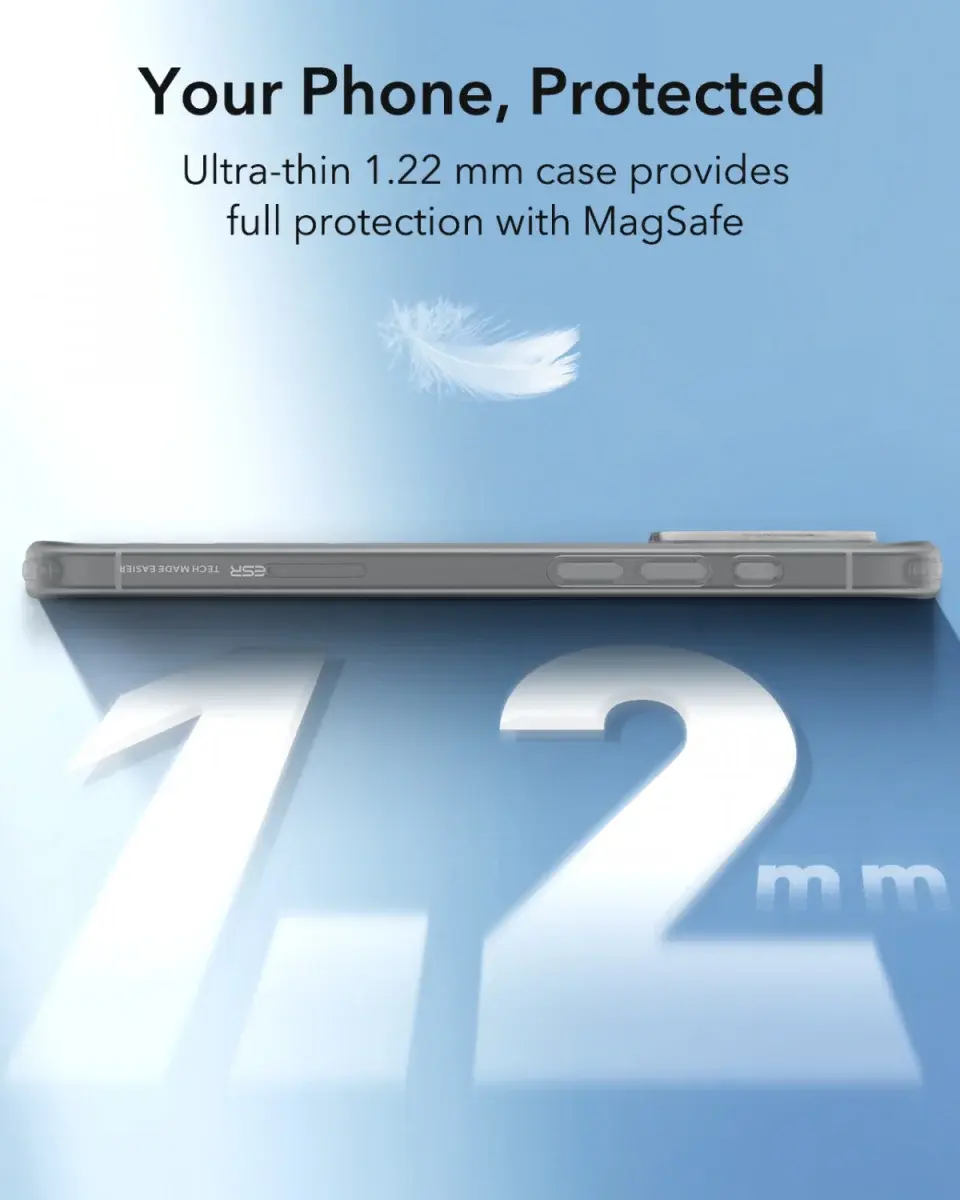 ESR Zero Clear HaloLock Apple iPhone 16 Pro Hoesje MagSafe Frosted Grijs afbeelding 7