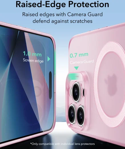 ESR Zero Clear HaloLock Apple iPhone 16 Pro Max Hoesje MagSafe Frosted Roze afbeelding 6