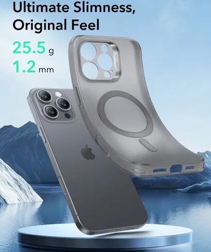 ESR Zero Clear HaloLock Apple iPhone 16 Pro Max Hoesje MagSafe Frosted Grijs afbeelding 2