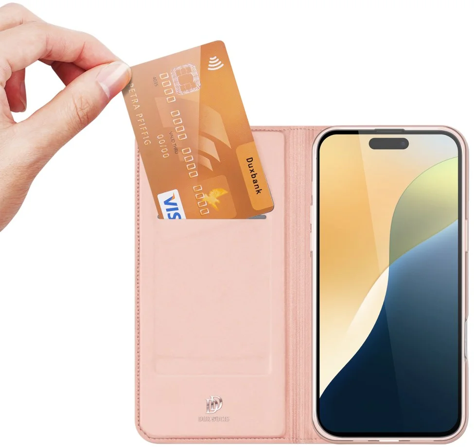 Dux Ducis Skin Pro Apple iPhone 16 Hoesje Portemonnee Roze afbeelding 2