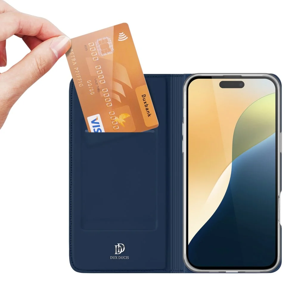 Dux Ducis Skin Pro Apple iPhone 16 Plus Hoesje Portemonnee Blauw afbeelding 2