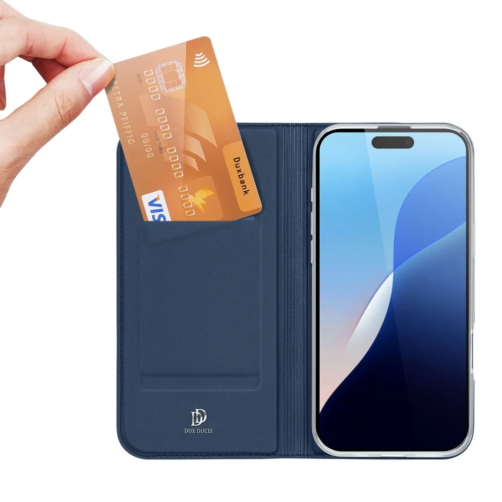 Dux Ducis Skin Pro Apple iPhone 16 Pro Hoesje Portemonnee Blauw afbeelding 2
