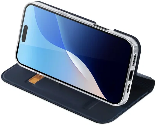 Dux Ducis Skin Pro Apple iPhone 16 Pro Hoesje Portemonnee Blauw afbeelding 5