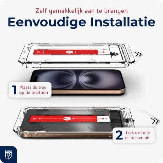 Rosso Apple iPhone 16 Tempered Glass met Installatietray Dust Removal afbeelding 2