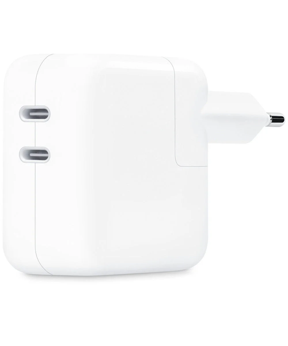 Originele Apple 35W Dual Power Adapter met USB-C Twee Poorten Wit afbeelding 1