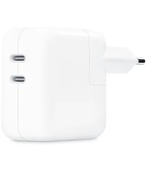 Originele Apple 35W Dual Power Adapter met USB-C Twee Poorten Wit
