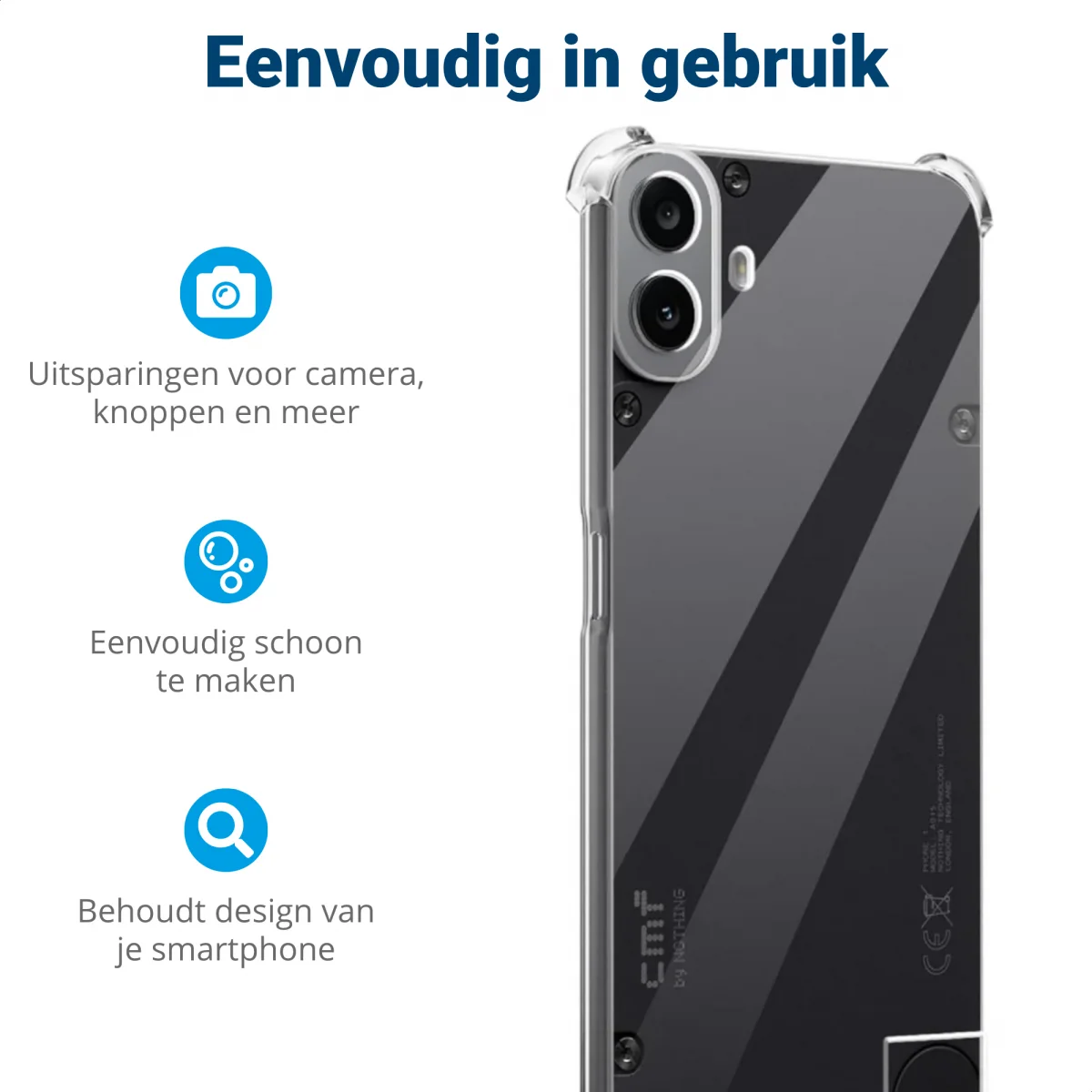Nothing CMF Phone 1 Hoesje Schokbestendig en Dun TPU Back Cover Transparant afbeelding 7