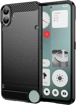 Nothing CMF Phone 1 Hoesje Geborsteld TPU Flexibele Back Cover Zwart