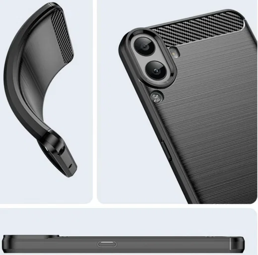Nothing CMF Phone 1 Hoesje Geborsteld TPU Flexibele Back Cover Zwart afbeelding 4