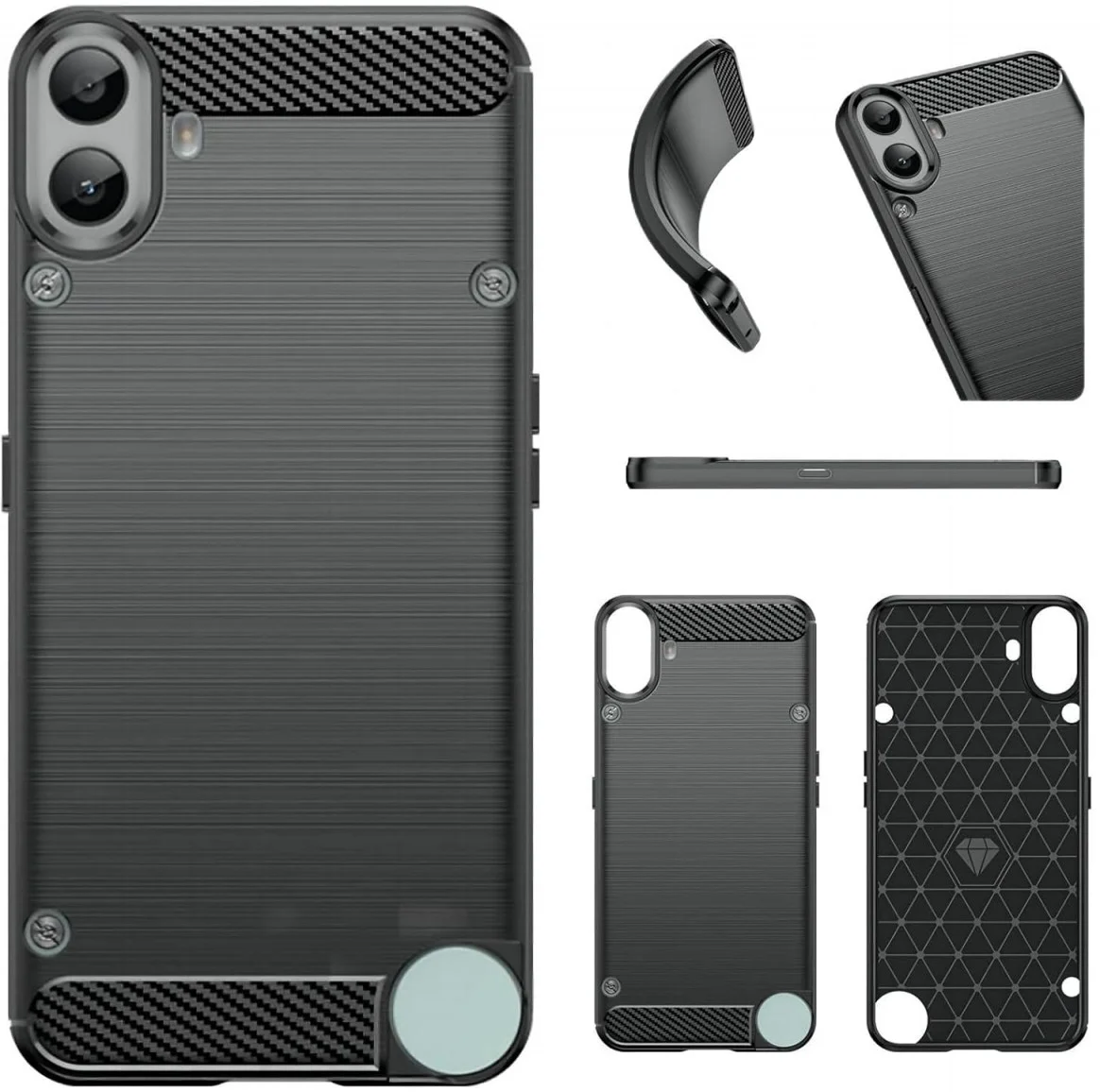 Nothing CMF Phone 1 Hoesje Geborsteld TPU Flexibele Back Cover Zwart afbeelding 7