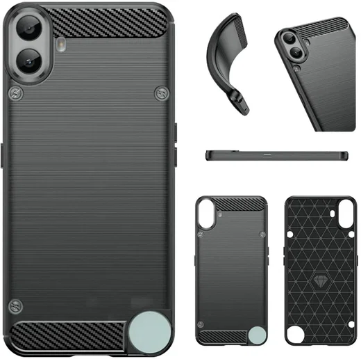 Nothing CMF Phone 1 Hoesje Geborsteld TPU Flexibele Back Cover Zwart afbeelding 7