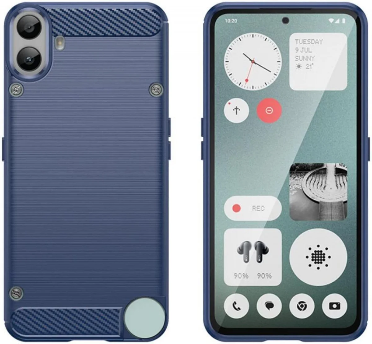Nothing CMF Phone 1 Hoesje Geborsteld TPU Flexibele Back Cover Blauw afbeelding 4
