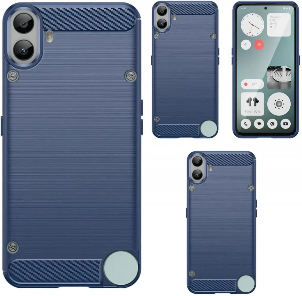 Nothing CMF Phone 1 Hoesje Geborsteld TPU Flexibele Back Cover Blauw afbeelding 5