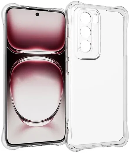 Oppo Reno 12 Hoesje Schokbestendig en Dun TPU Back Cover Transparant afbeelding 1