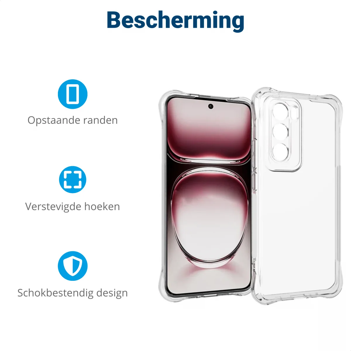 Oppo Reno 12 Hoesje Schokbestendig en Dun TPU Back Cover Transparant afbeelding 4