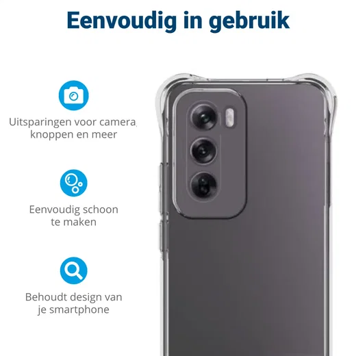 Oppo Reno 12 Hoesje Schokbestendig en Dun TPU Back Cover Transparant afbeelding 6