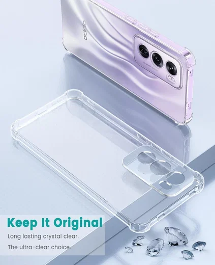 Oppo Reno 12 Pro Hoesje Schokbestendig en Dun TPU Back Cover Transparant afbeelding 5